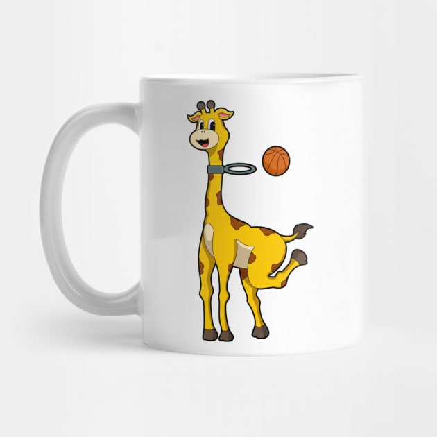 Giraffe at Basketball with Basketball hoop by Markus Schnabel